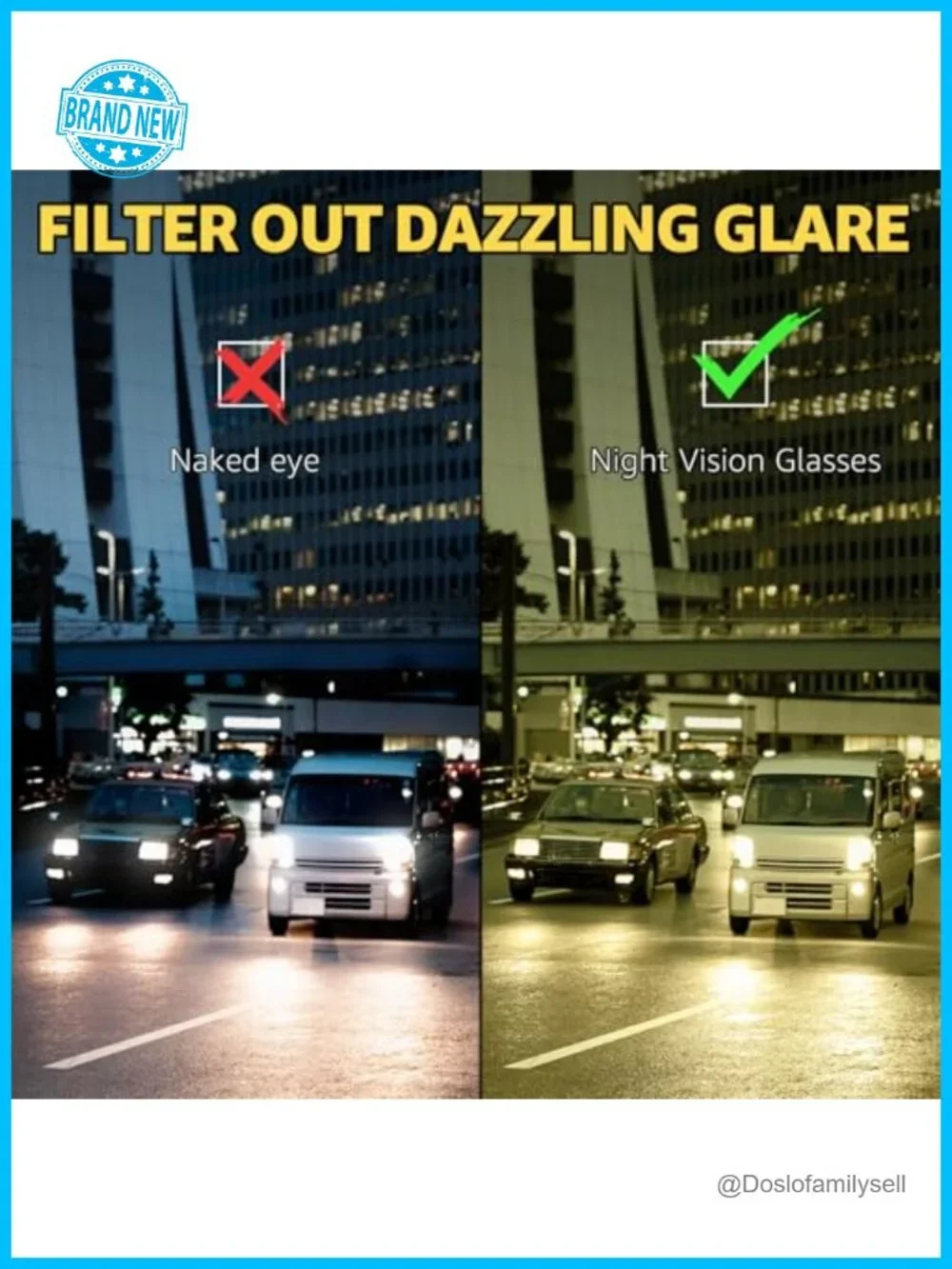 Polarized Night Driving Glasses for Women, Anti-Glare Yellow Lens